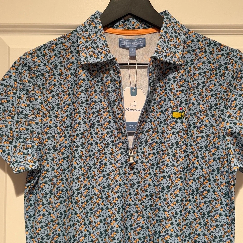 Masters Light Blue Floral Zip Polo Mini Dress with Pockets - Picture 3 of 7